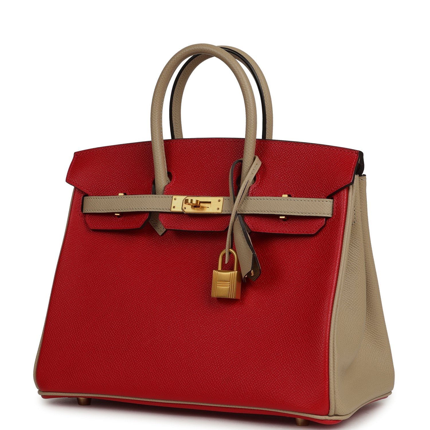 Pre-owned Hermes Special Order (HSS) Birkin 25 Rouge Casaque, Trench Epsom Gold Hardware - view 5