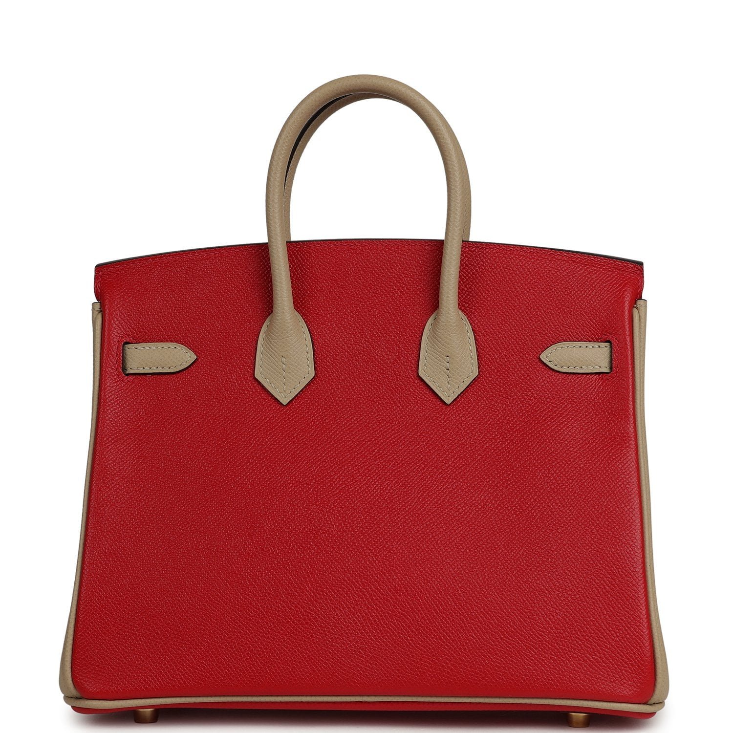 Pre-owned Hermes Special Order (HSS) Birkin 25 Rouge Casaque, Trench Epsom Gold Hardware - view 4