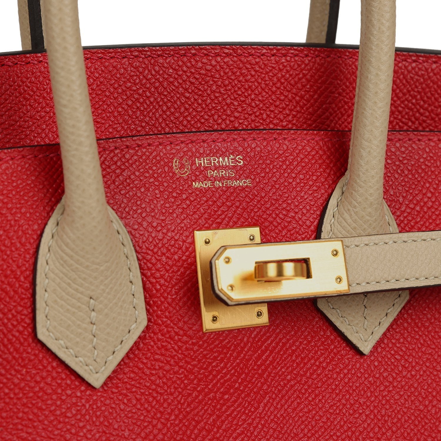 Pre-owned Hermes Special Order (HSS) Birkin 25 Rouge Casaque, Trench Epsom Gold Hardware - view 7