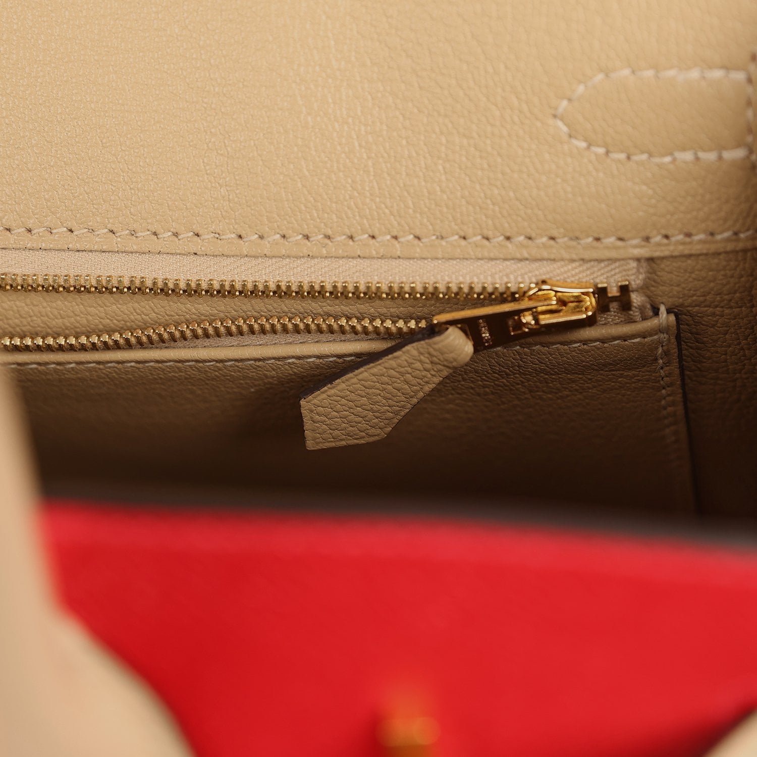 Pre-owned Hermes Special Order (HSS) Birkin 25 Rouge Casaque, Trench Epsom Gold Hardware - view 8