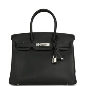 Hermes Special Order (HSS) Birkin 30 Black Verso Epsom Palladium Hardware