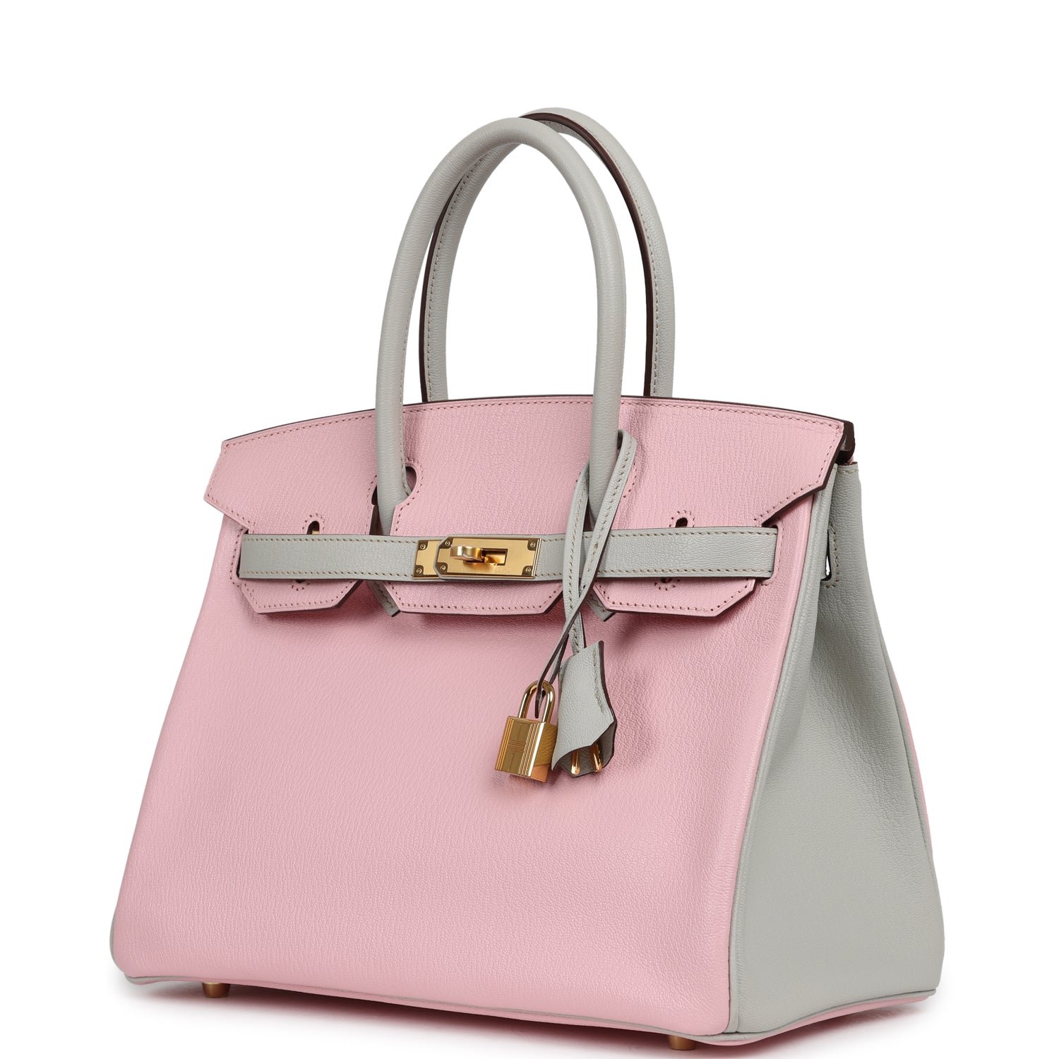 Hermes Special Order (HSS) Birkin 30 Rose Sakura, Gris Perle Chevre Mysore Gold Hardware - view 5
