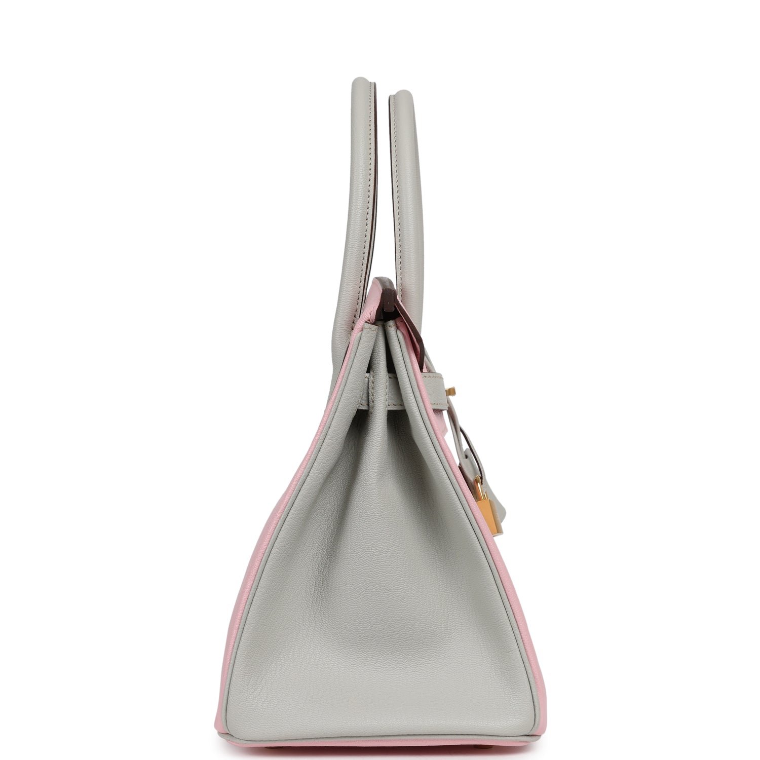 Hermes Special Order (HSS) Birkin 30 Rose Sakura, Gris Perle Chevre Mysore Gold Hardware - view 3