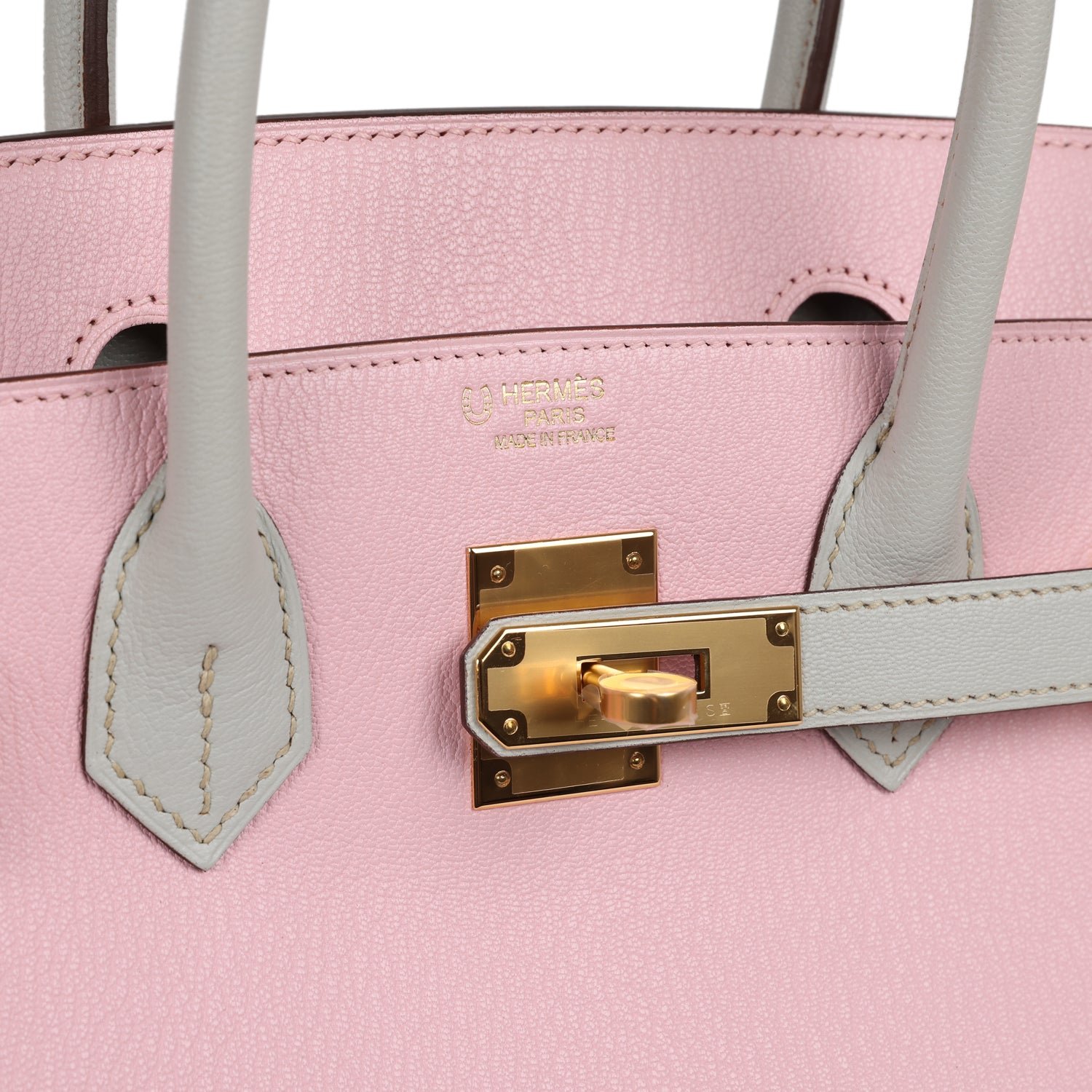 Hermes Special Order (HSS) Birkin 30 Rose Sakura, Gris Perle Chevre Mysore Gold Hardware - view 7