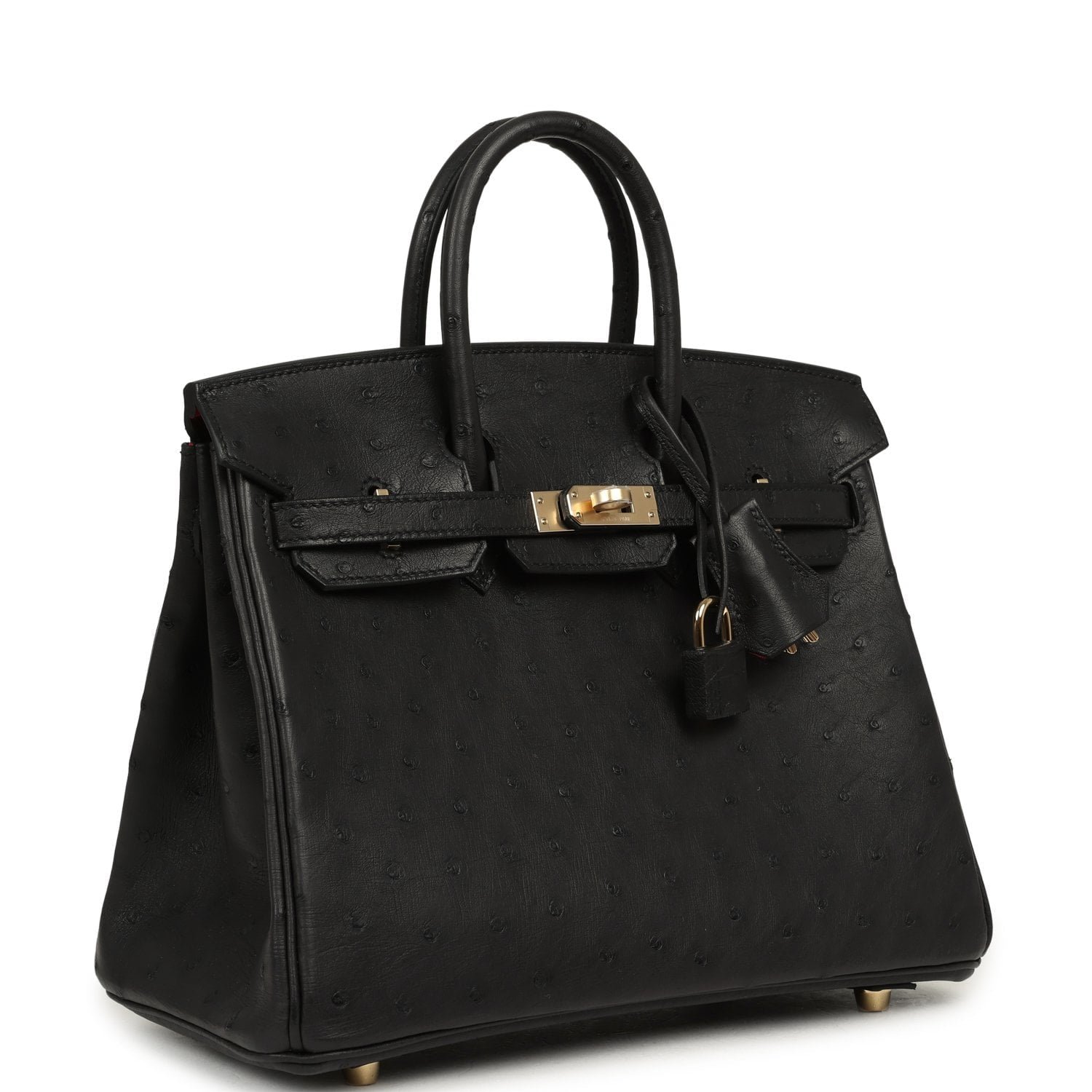 Hermes Special Order (HSS) Birkin 25 Black Verso Ostrich Permabrass Hardware - view 2