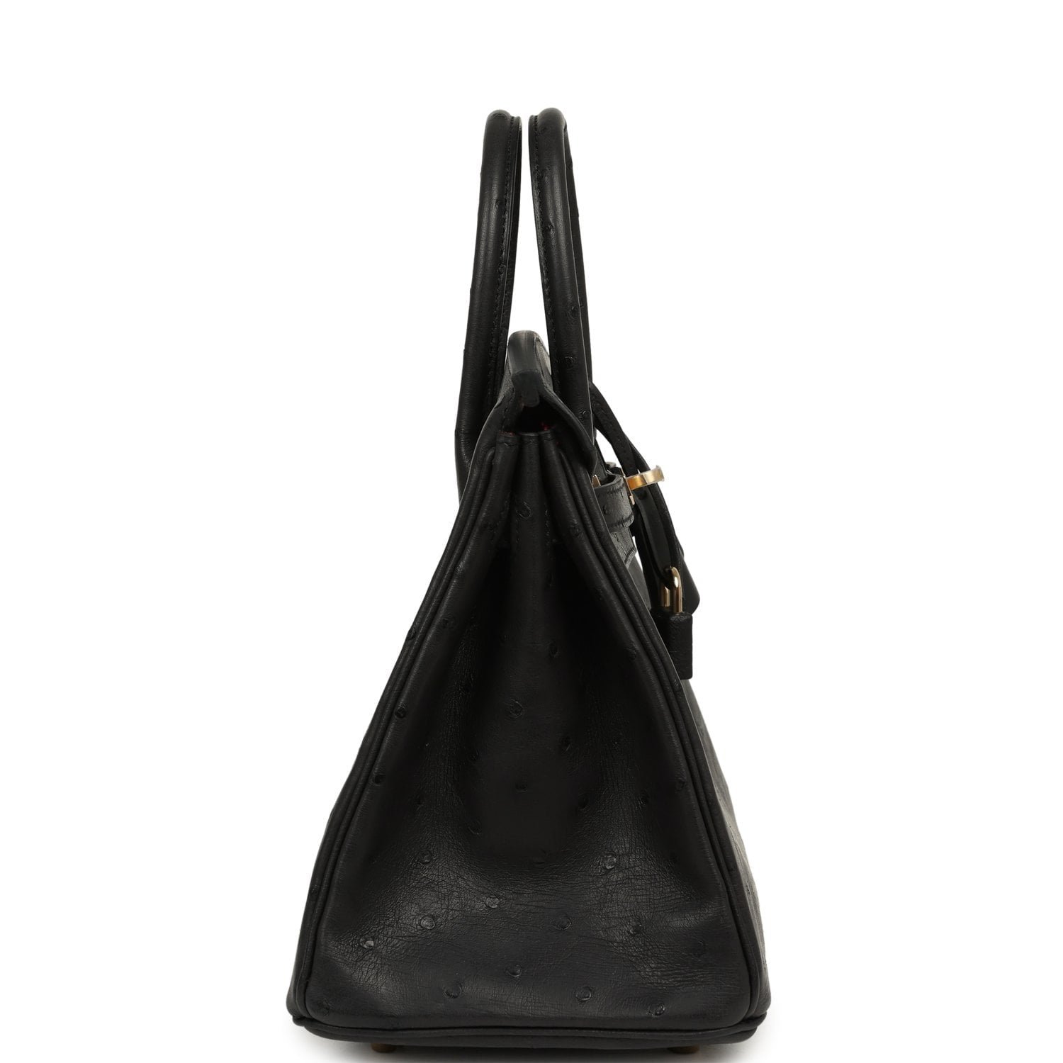 Hermes Special Order (HSS) Birkin 25 Black Verso Ostrich Permabrass Hardware - view 3