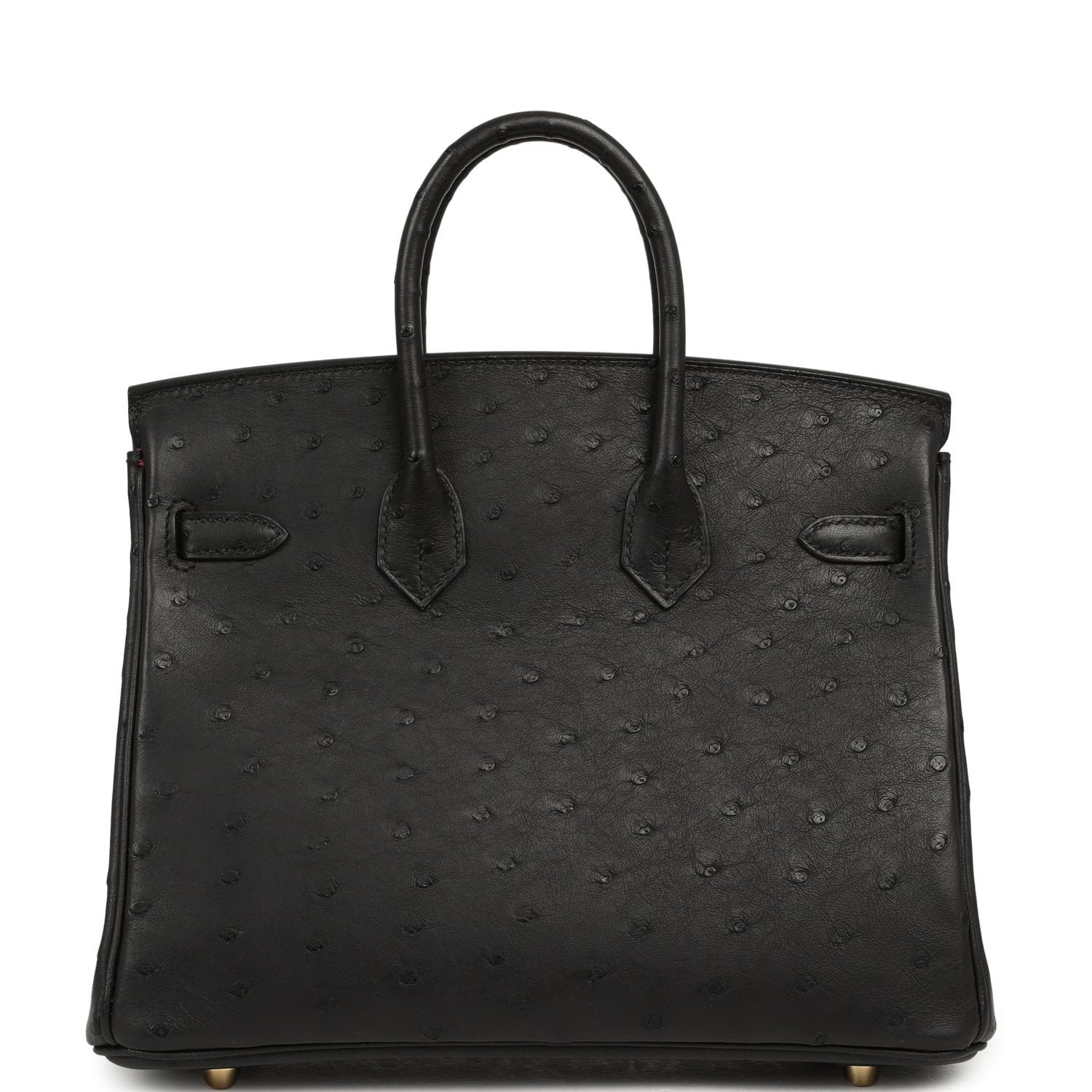 Hermes Special Order (HSS) Birkin 25 Black Verso Ostrich Permabrass Hardware - view 4