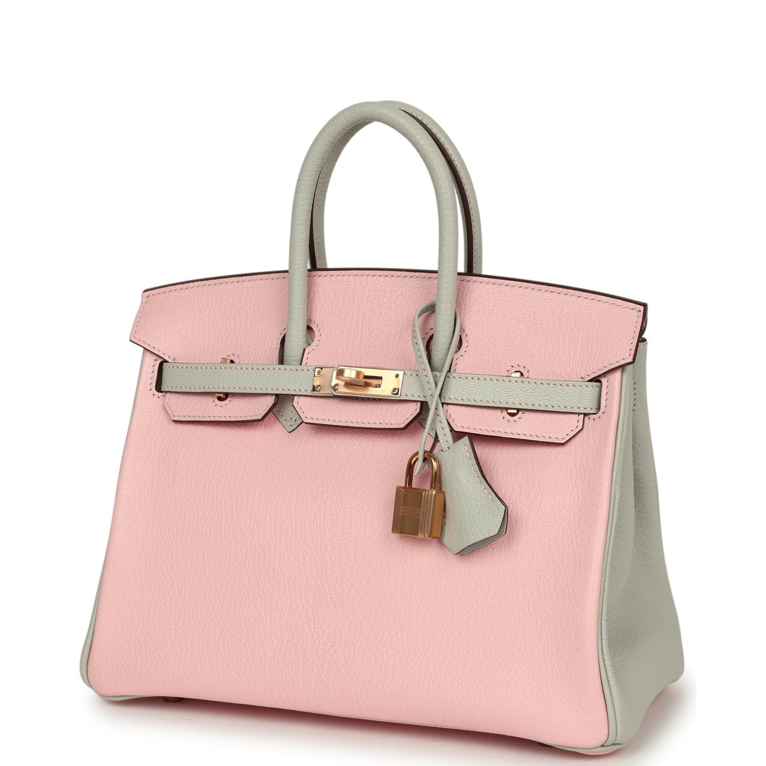 Hermes Special Order (HSS) Birkin 25 Rose Sakura, Gris Perle Chevre Mysore Rose Gold Hardware - view 5
