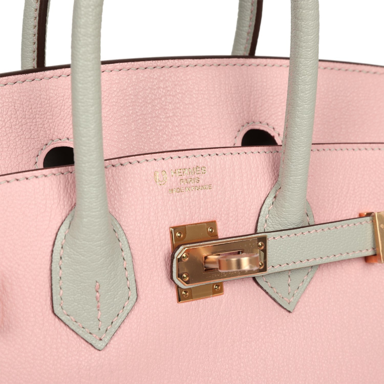 Hermes Special Order (HSS) Birkin 25 Rose Sakura, Gris Perle Chevre Mysore Rose Gold Hardware - view 7