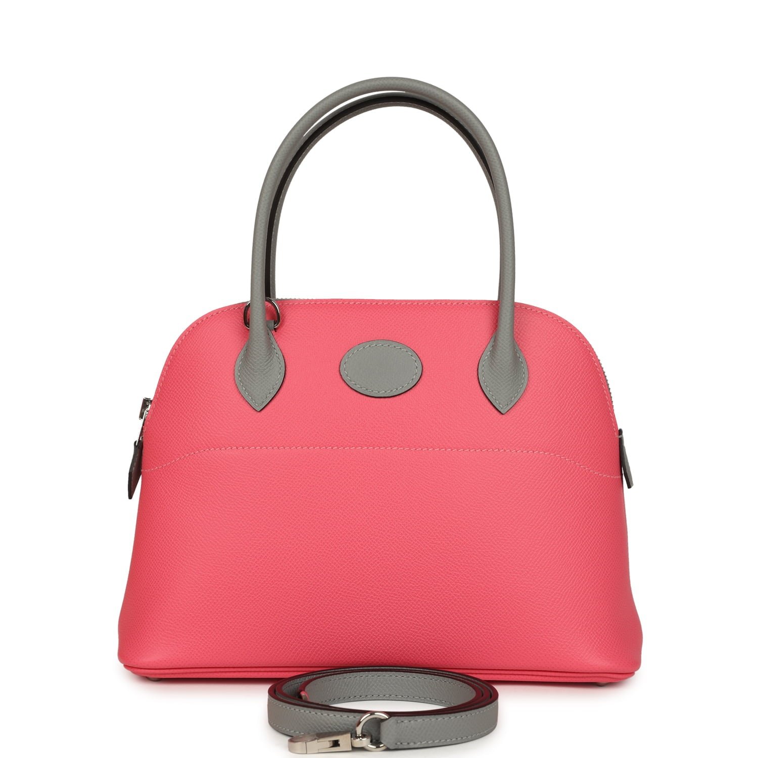 Hermes Special Order (HSS) Bolide 27 Rose Azalee, Gris Mouette Epsom Palladium Hardware