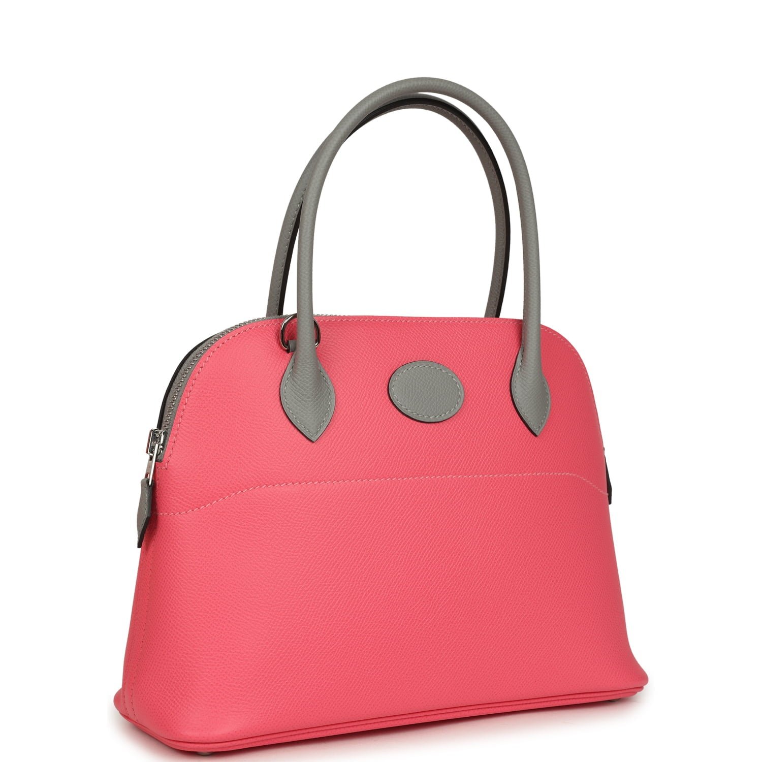 Hermes Special Order (HSS) Bolide 27 Rose Azalee, Gris Mouette Epsom Palladium Hardware - view 2
