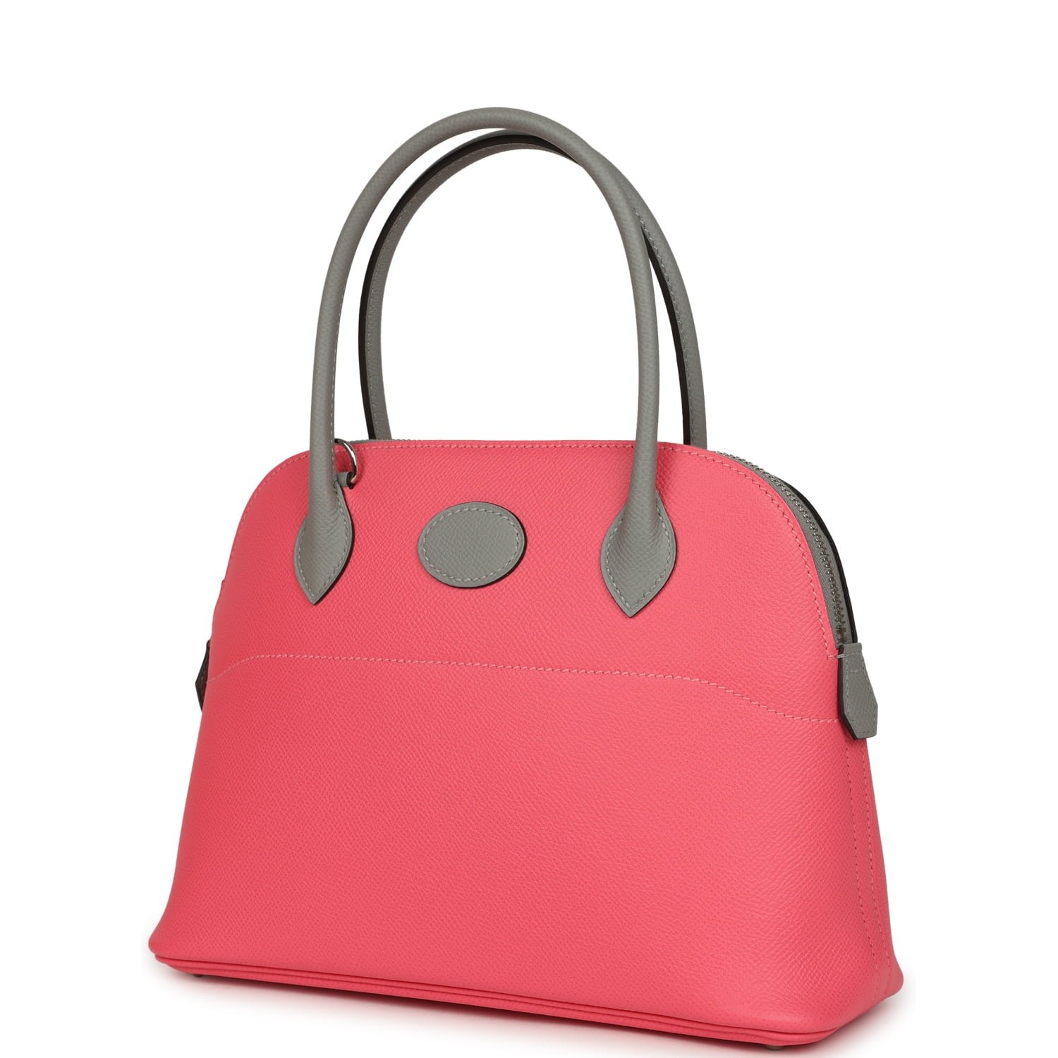 Hermes Special Order (HSS) Bolide 27 Rose Azalee, Gris Mouette Epsom Palladium Hardware - view 5