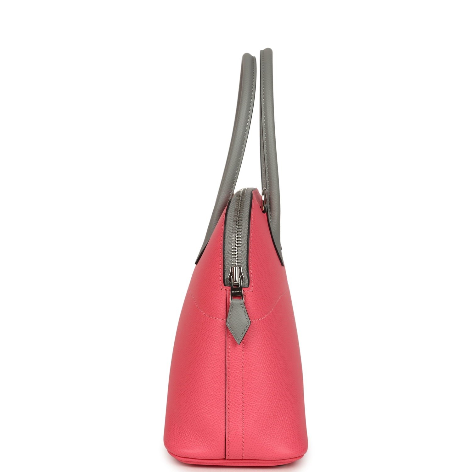 Hermes Special Order (HSS) Bolide 27 Rose Azalee, Gris Mouette Epsom Palladium Hardware - view 3
