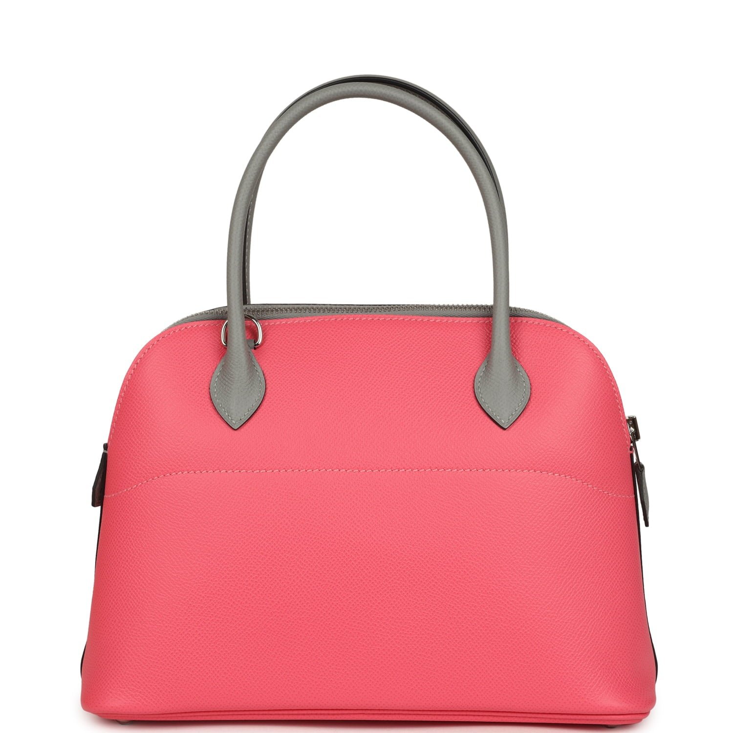 Hermes Special Order (HSS) Bolide 27 Rose Azalee, Gris Mouette Epsom Palladium Hardware - view 4
