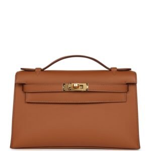 Hermes Special Order (HSS) Kelly Pochette Gold Swift Gold Hardware