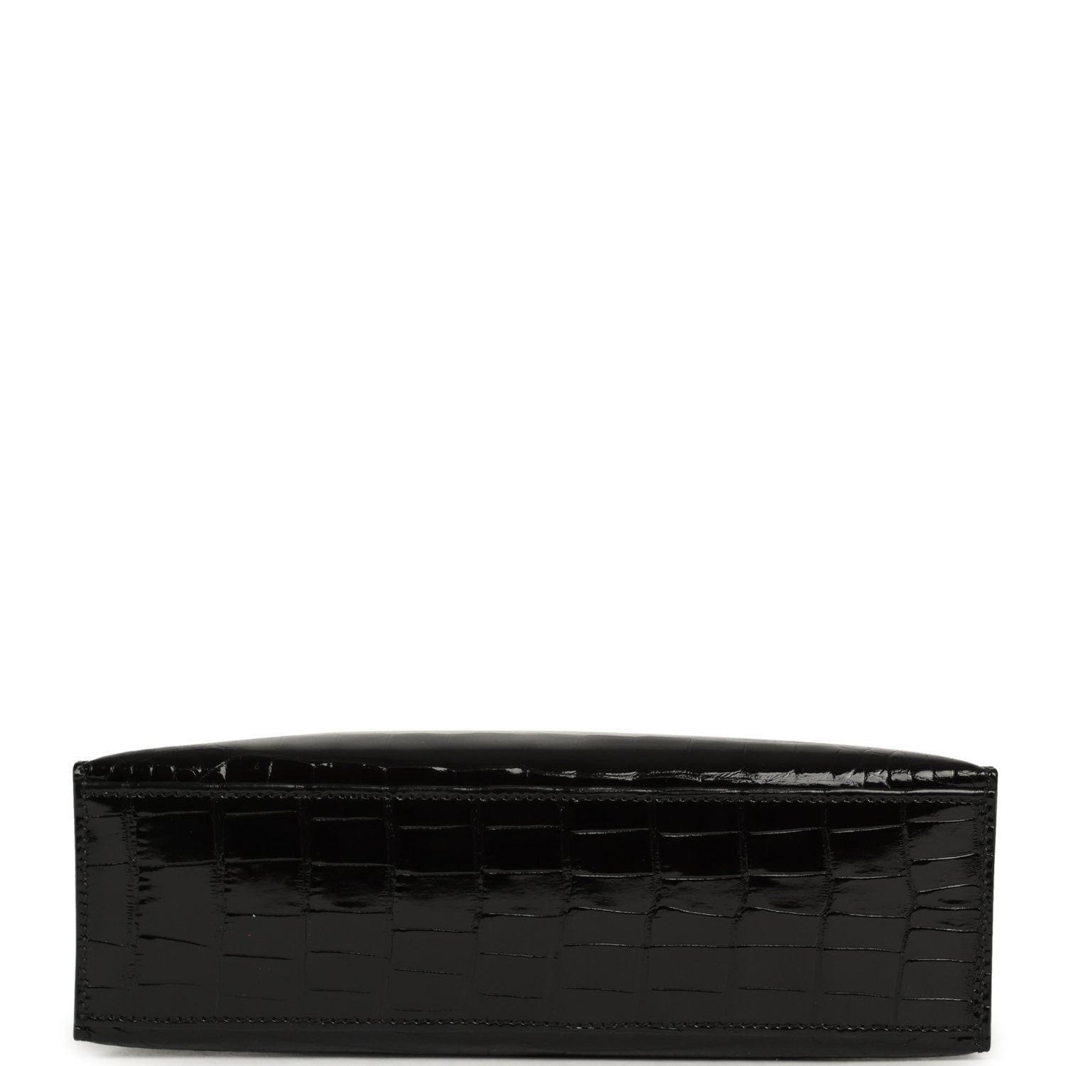 Hermes Special Order (HSS) Kelly Pochette Black Verso Shiny Alligator Palladium Hardware - view 6