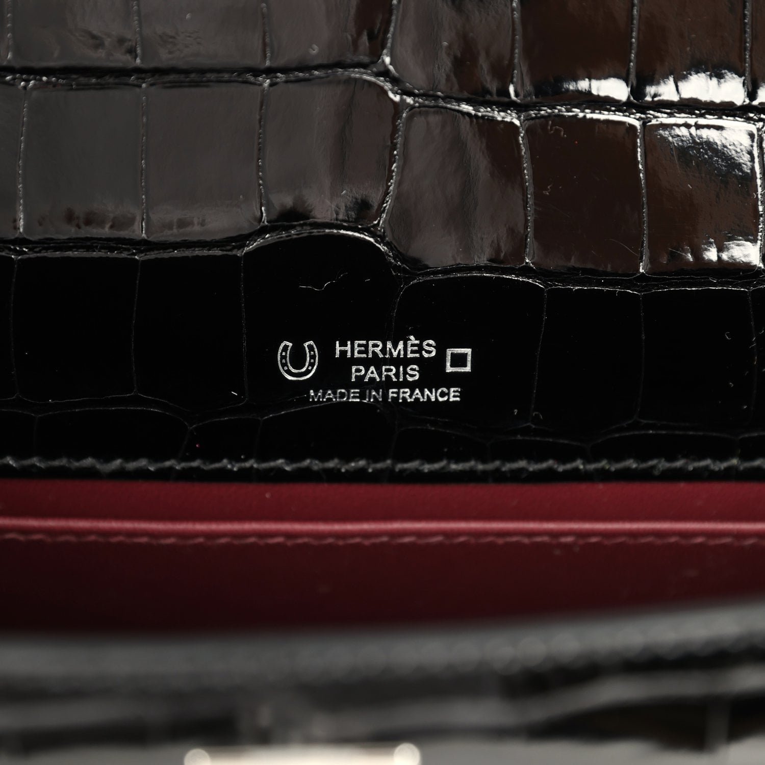 Hermes Special Order (HSS) Kelly Pochette Black Verso Shiny Alligator Palladium Hardware - view 7