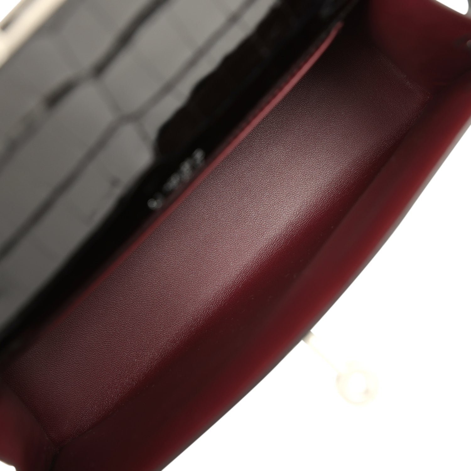 Hermes Special Order (HSS) Kelly Pochette Black Verso Shiny Alligator Palladium Hardware - view 8