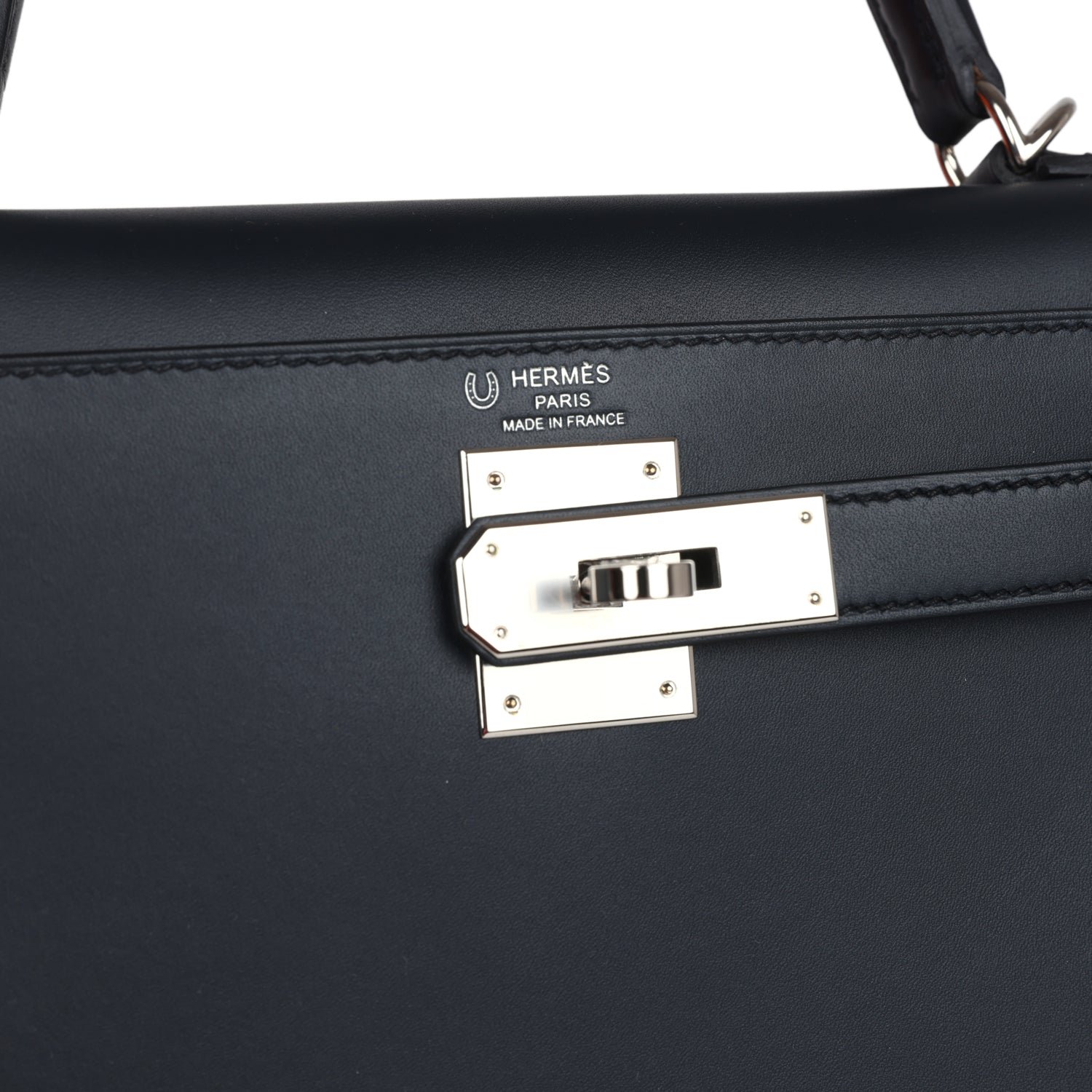 Hermes Special Order (HSS) Kelly Sellier 28 Bleu Obscur Verso Sombrero Palladium Hardware - view 7