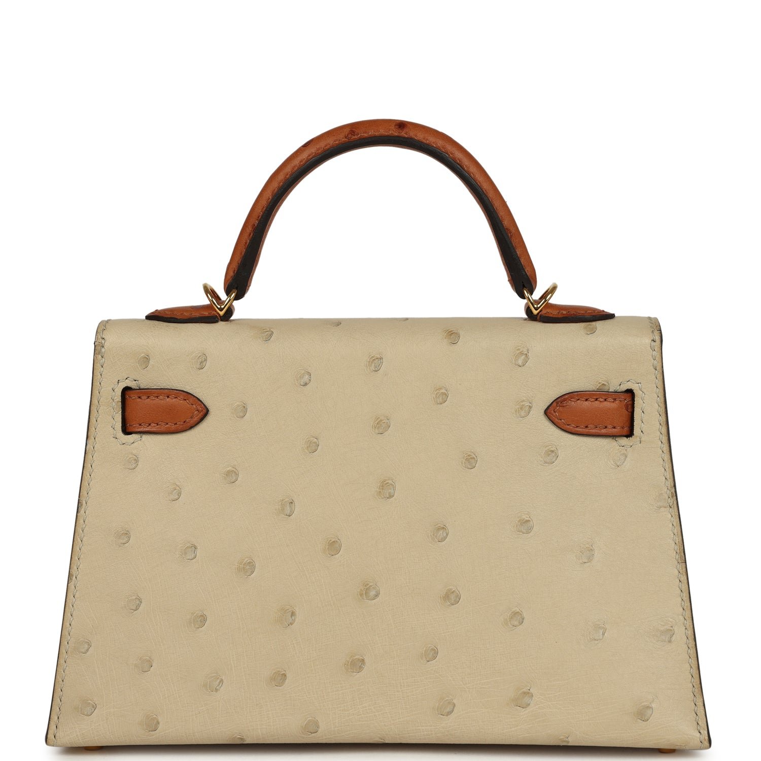 Hermes Special Order (HSS) Kelly Sellier 20 Parchemin, Cognac Ostrich Gold Hardware - view 4