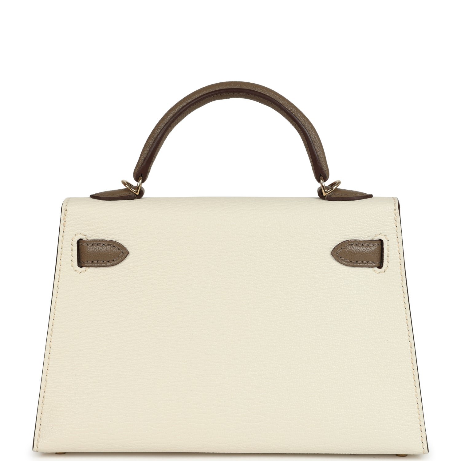 Hermes Special Order (HSS) Kelly Sellier 20 Nata, Etoupe Chevre Mysore Permabrass Hardware - view 4