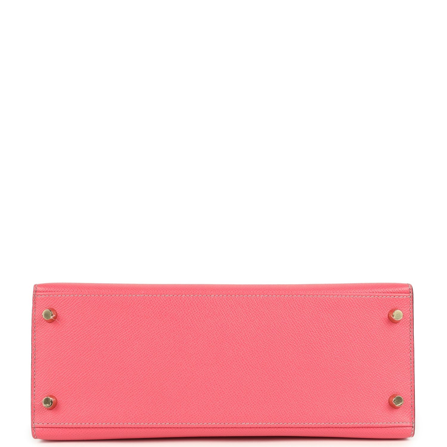 Pre-owned Hermes Special Order (HSS) Kelly Sellier 28 Rose Azalee, Gris Mouette Epsom Brushed Gold Hardware - view 6