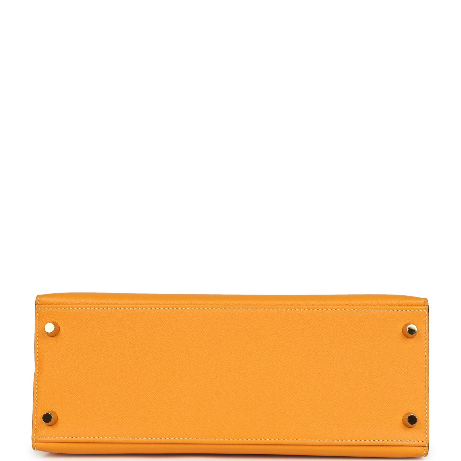 Pre-owned Hermes Special Order (HSS) Kelly Sellier 28 Jaune Ambre, Etoupe Epsom Brushed Gold Hardware - view 6
