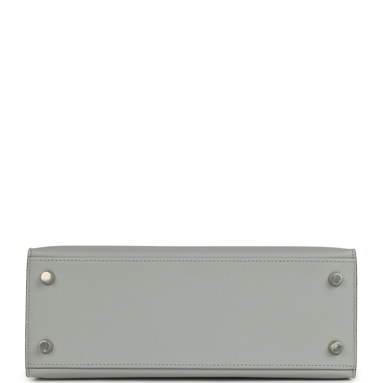 Hermes Special Order (HSS) Kelly Sellier 25 Bleu Glacier, Craie Epsom Palladium Hardware - view 6