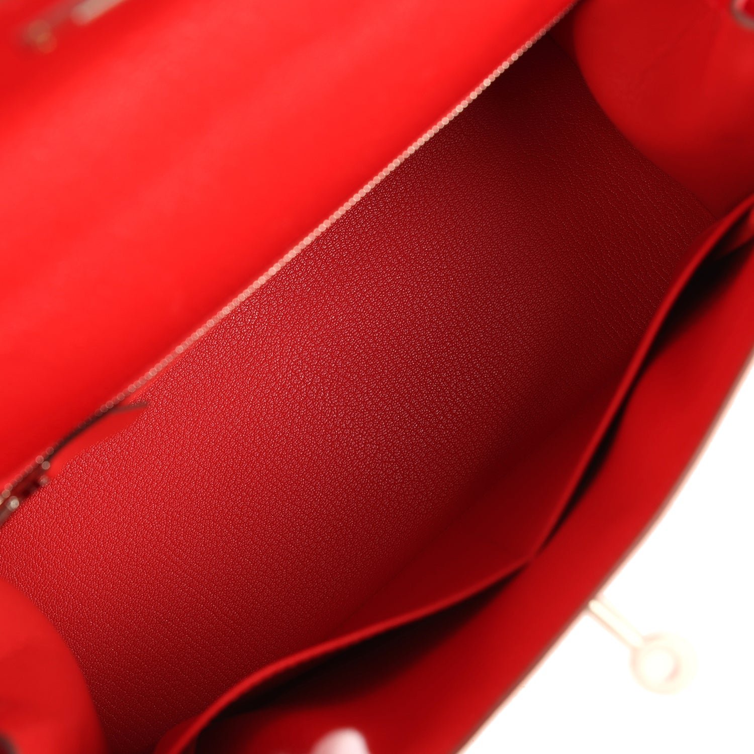 Hermes Special Order (HSS) Kelly Sellier 28 Rouge De Coeur Chevre Mysore Brushed Palladium Hardware - view 8