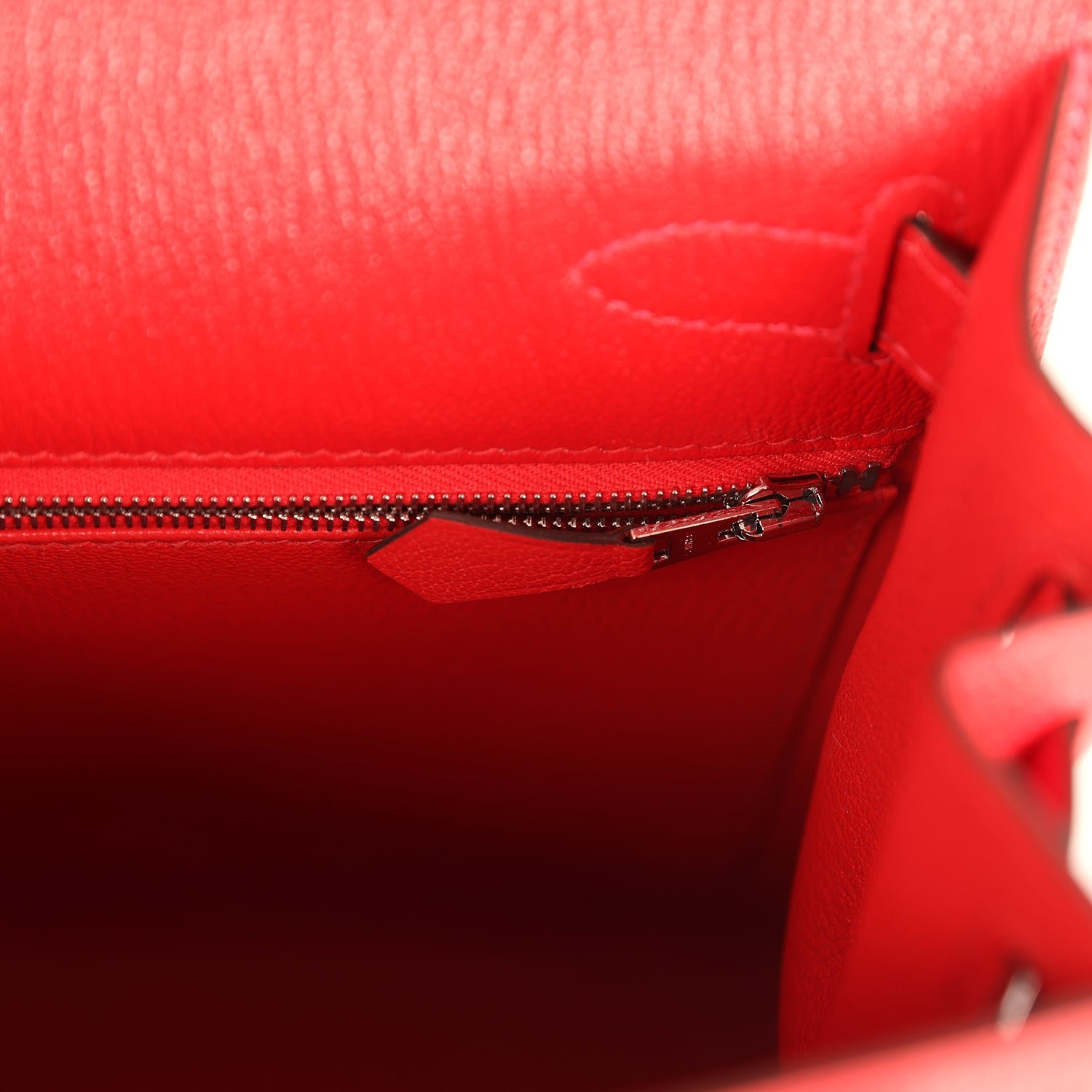 Hermes Special Order (HSS) Kelly Sellier 28 Rouge De Coeur Chevre Mysore Brushed Palladium Hardware - view 9