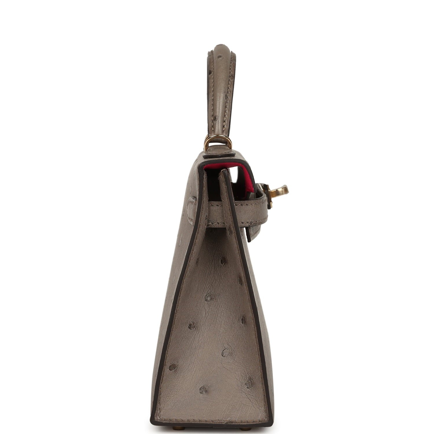 Hermes Special Order (HSS) Kelly Sellier 20 Graphite Verso Ostrich Permabrass Hardware - view 3