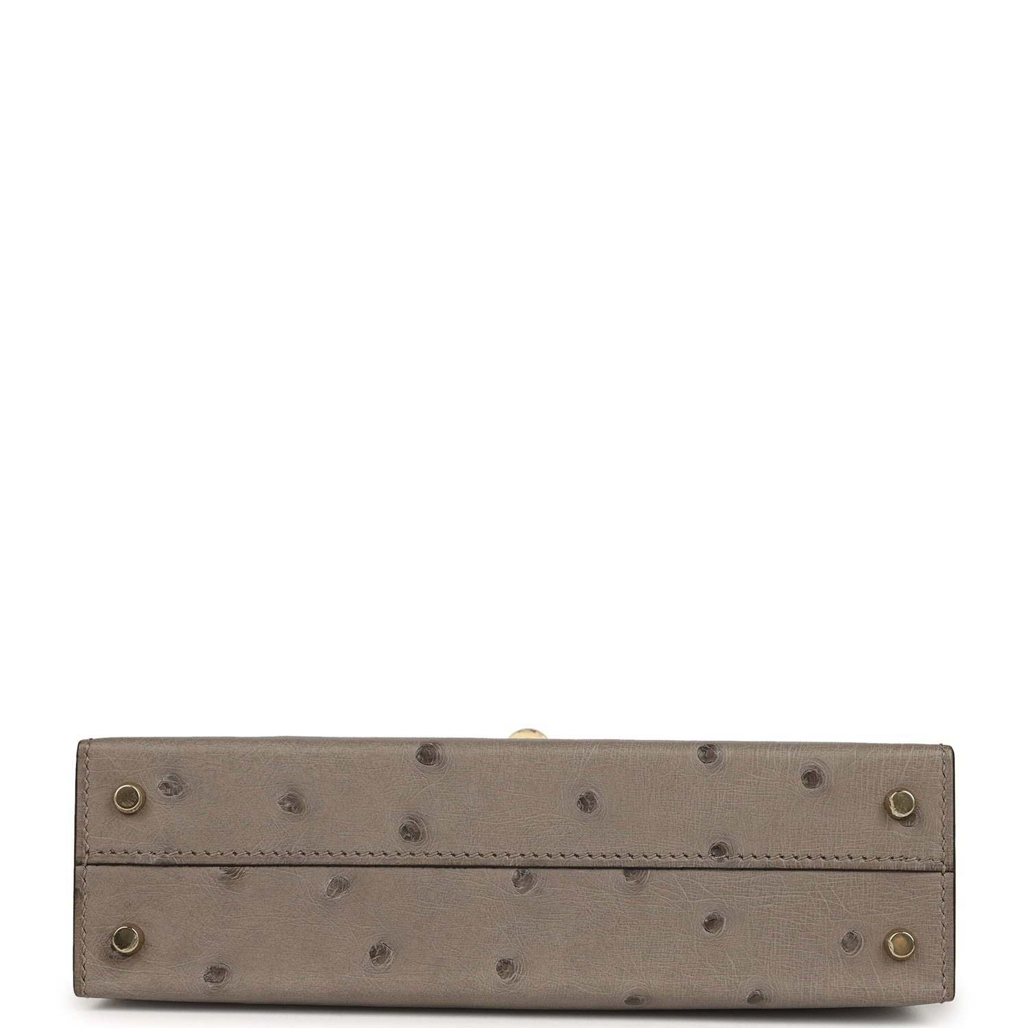 Hermes Special Order (HSS) Kelly Sellier 20 Graphite Verso Ostrich Permabrass Hardware - view 6
