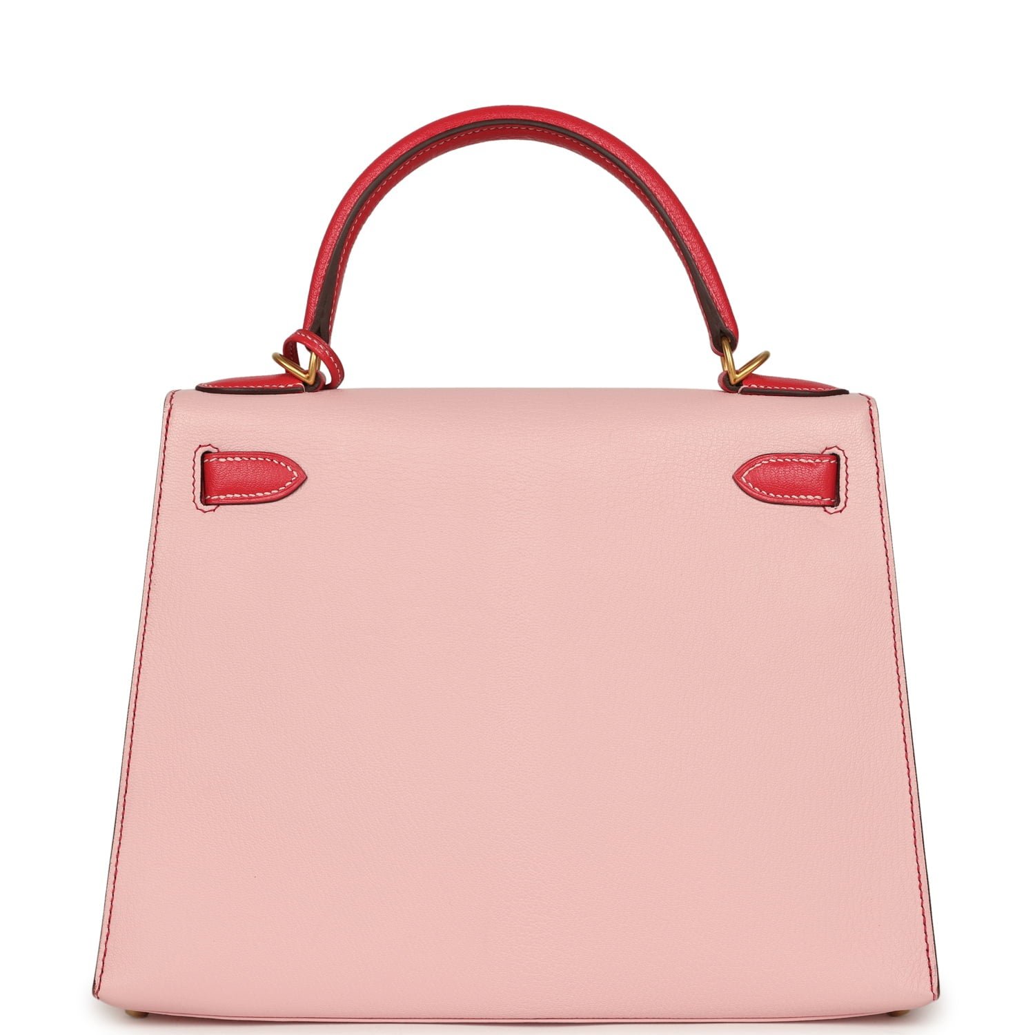 Pre-owned Hermes Special Order (HSS) Kelly Sellier 28 Rose Sakura, Rose Extreme Chevre Brushed Gold Hardware - view 4