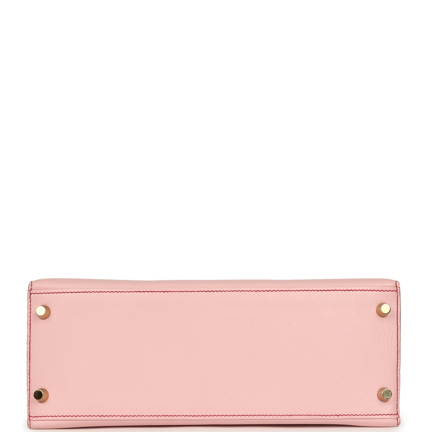 Pre-owned Hermes Special Order (HSS) Kelly Sellier 28 Rose Sakura, Rose Extreme Chevre Brushed Gold Hardware - view 6