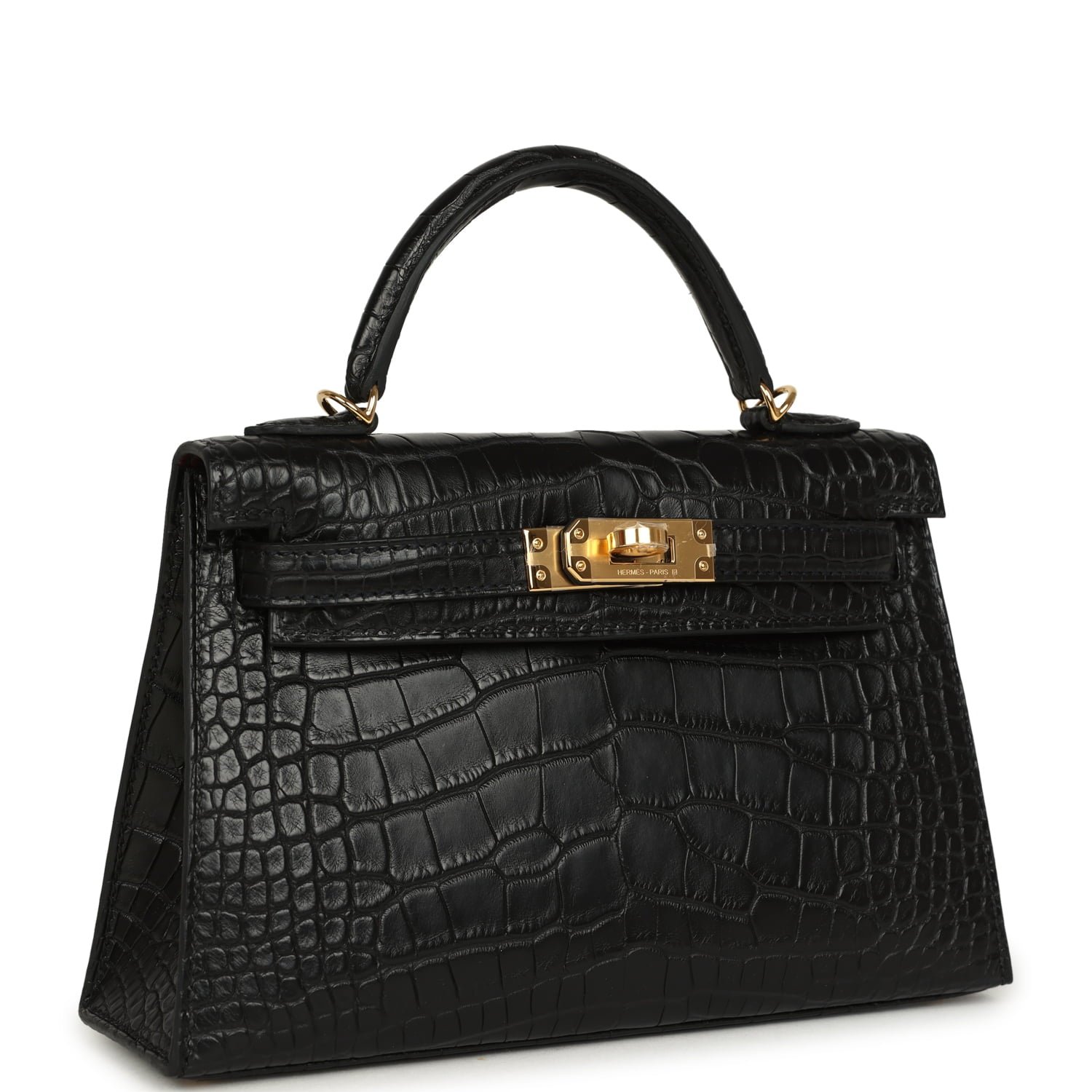 Hermes Special Order (HSS) Kelly Sellier 20 Black Verso Matte Alligator Gold Hardware - view 2
