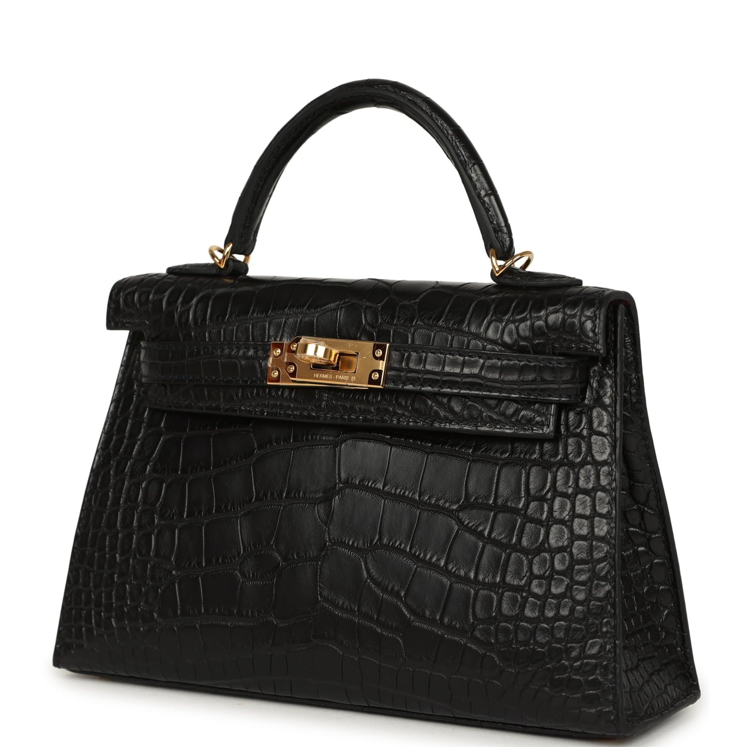 Hermes Special Order (HSS) Kelly Sellier 20 Black Verso Matte Alligator Gold Hardware - view 5