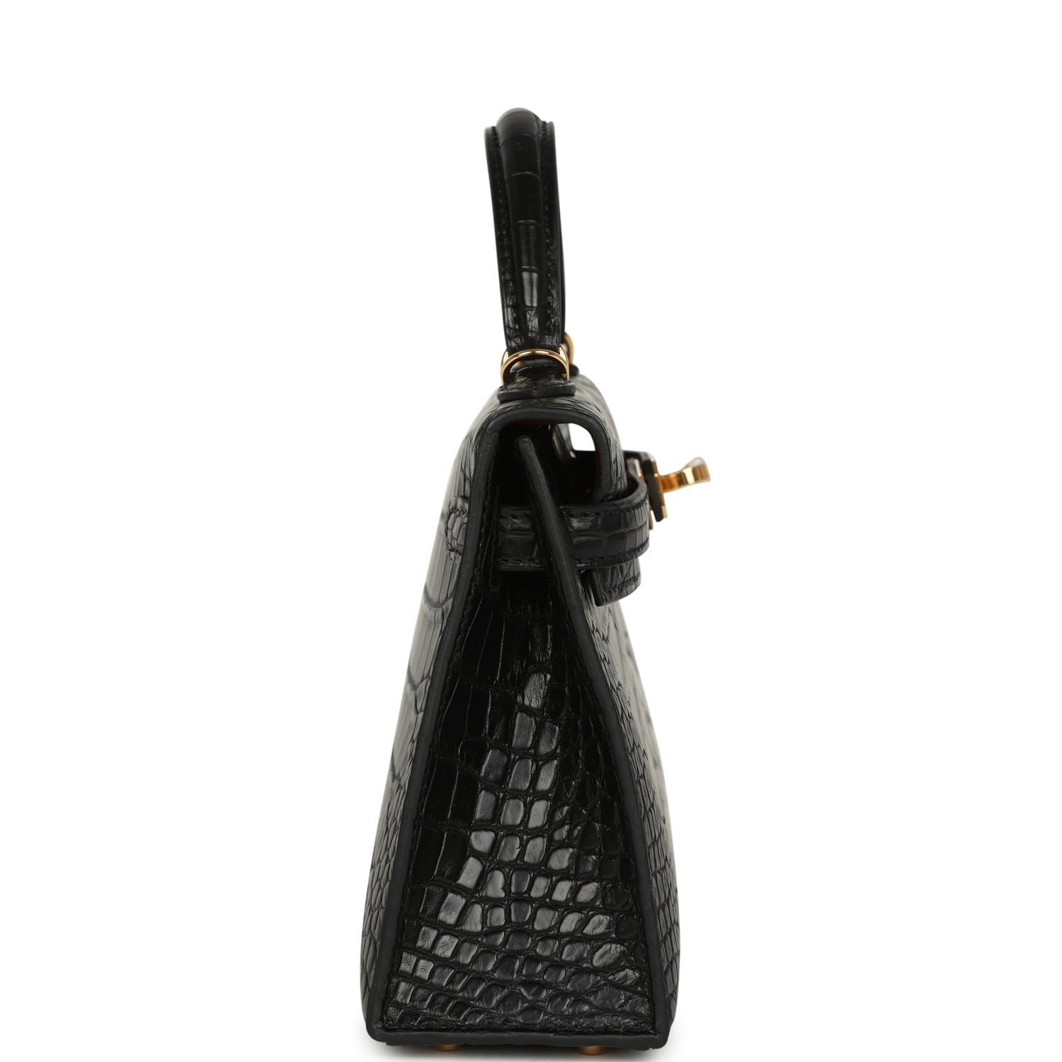Hermes Special Order (HSS) Kelly Sellier 20 Black Verso Matte Alligator Gold Hardware - view 3