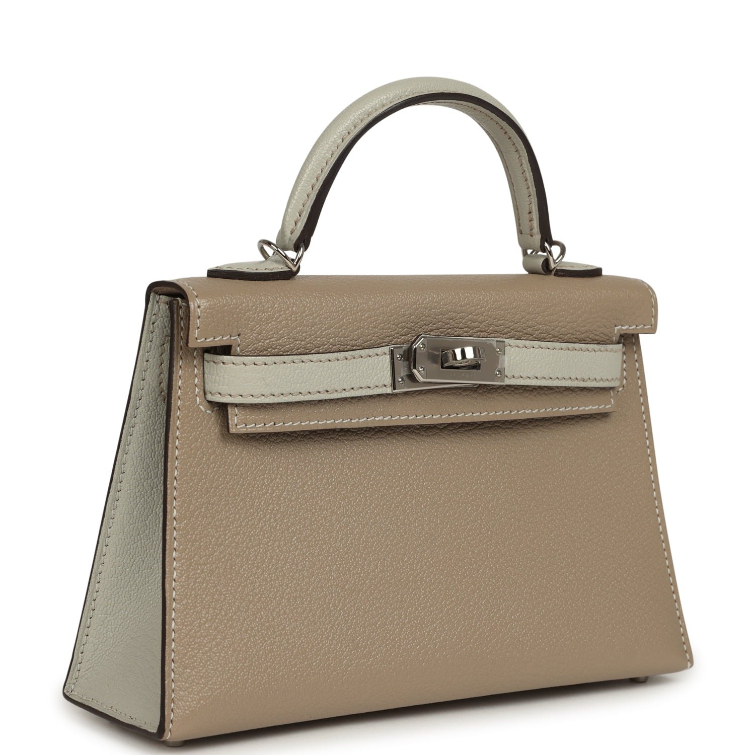 Hermes Special Order (HSS) Kelly Sellier 20 Gris Tourterelle, Gris Perle Chevre Mysore Palladium Hardware - view 2