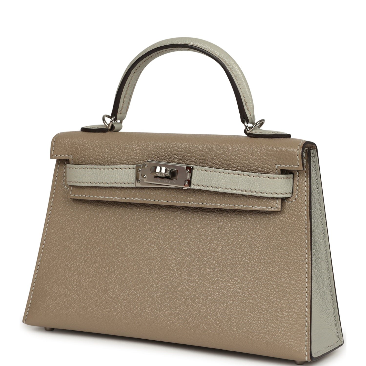 Hermes Special Order (HSS) Kelly Sellier 20 Gris Tourterelle, Gris Perle Chevre Mysore Palladium Hardware - view 5