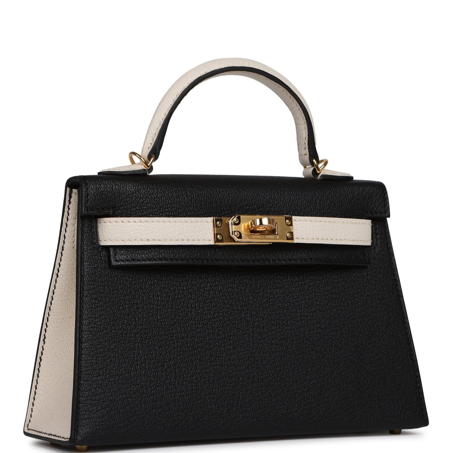 Hermes Special Order (HSS) Kelly Sellier 20 Black, Nata Chevre Mysore Gold Hardware - view 2