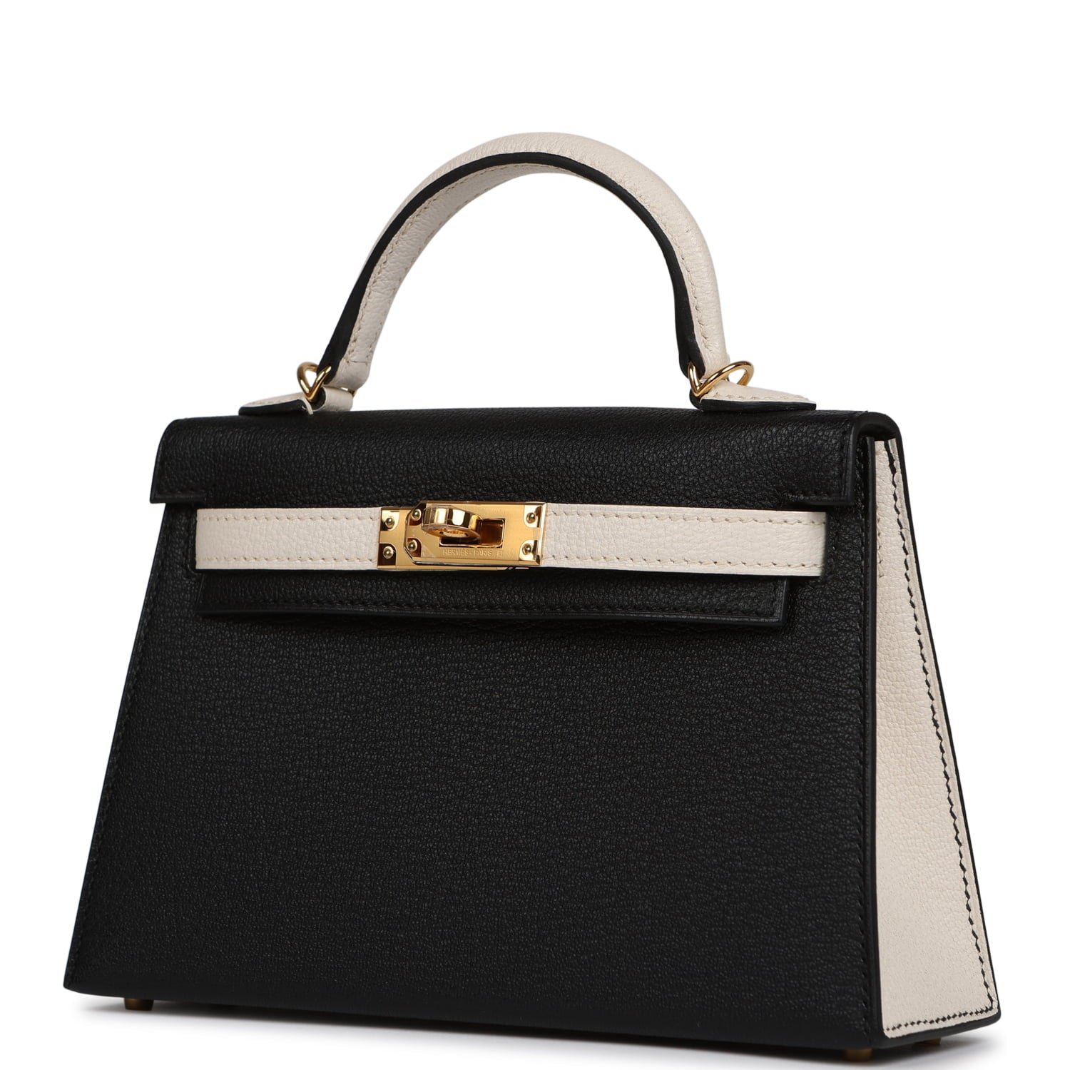 Hermes Special Order (HSS) Kelly Sellier 20 Black, Nata Chevre Mysore Gold Hardware - view 5