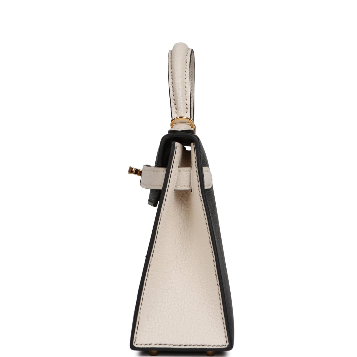 Hermes Special Order (HSS) Kelly Sellier 20 Black, Nata Chevre Mysore Gold Hardware - view 3