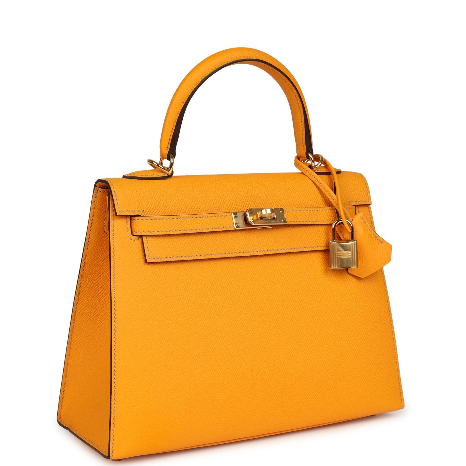 Hermes Special Order (HSS) Kelly Sellier 25 Jaune D'Or Verso Epsom Gold Hardware - view 2