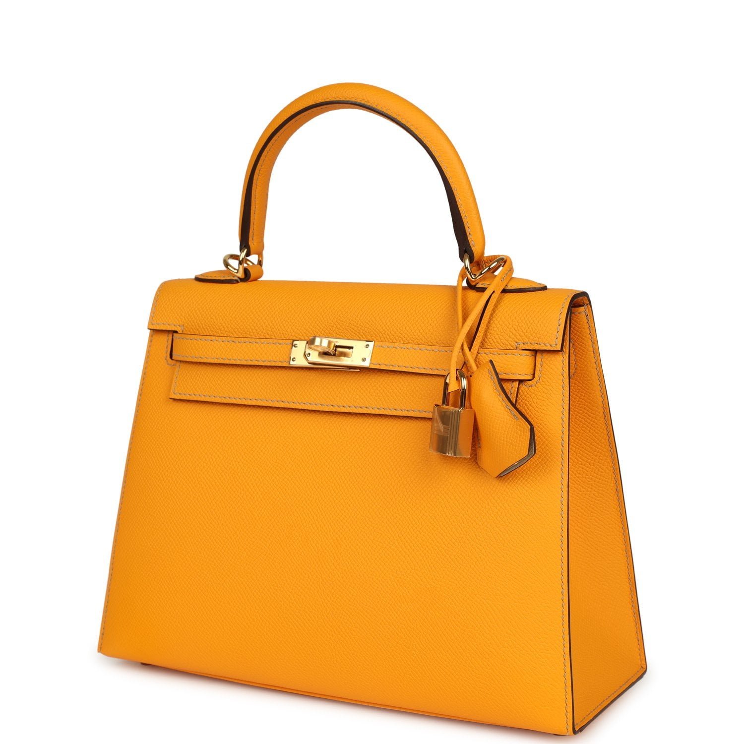 Hermes Special Order (HSS) Kelly Sellier 25 Jaune D'Or Verso Epsom Gold Hardware - view 5
