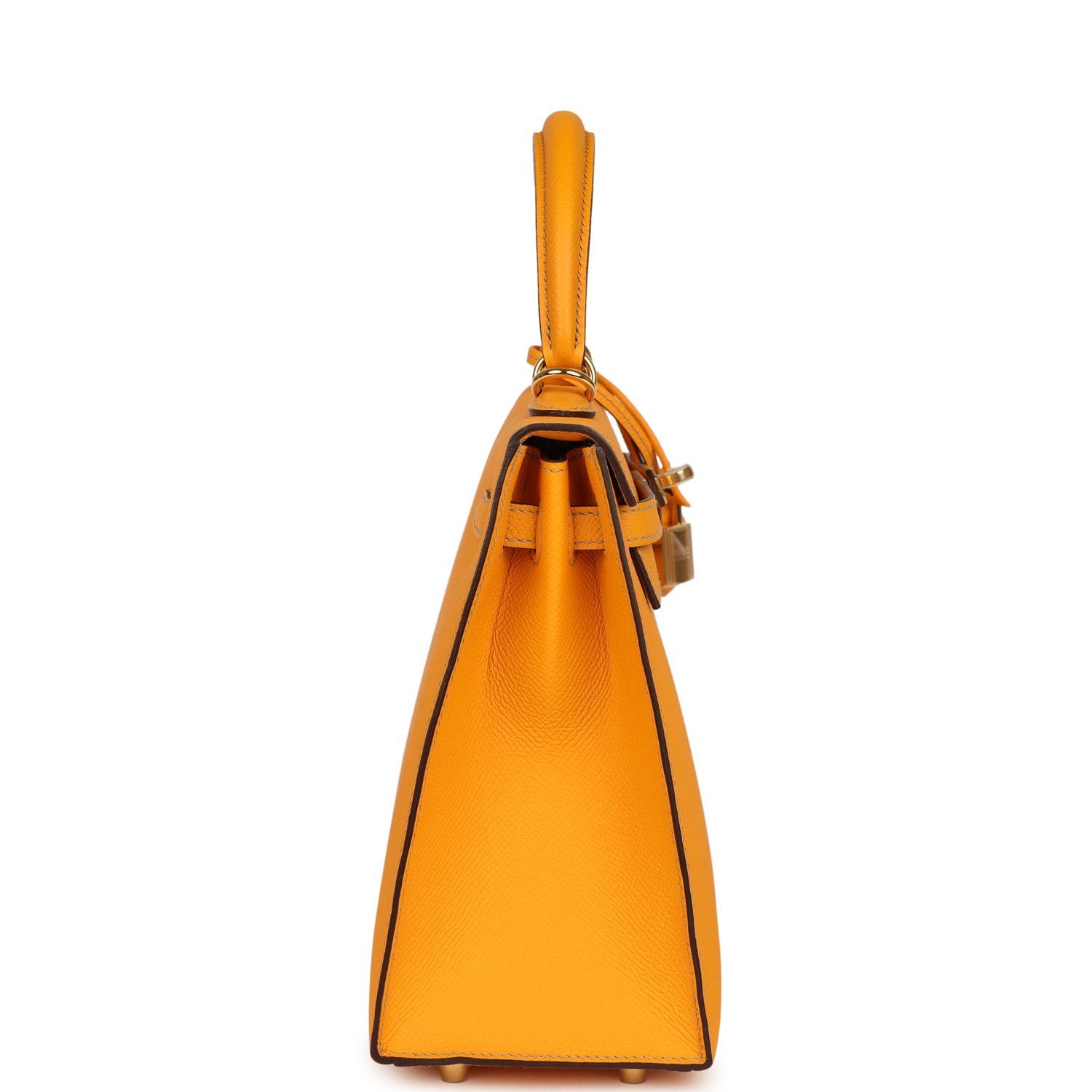 Hermes Special Order (HSS) Kelly Sellier 25 Jaune D'Or Verso Epsom Gold Hardware - view 3