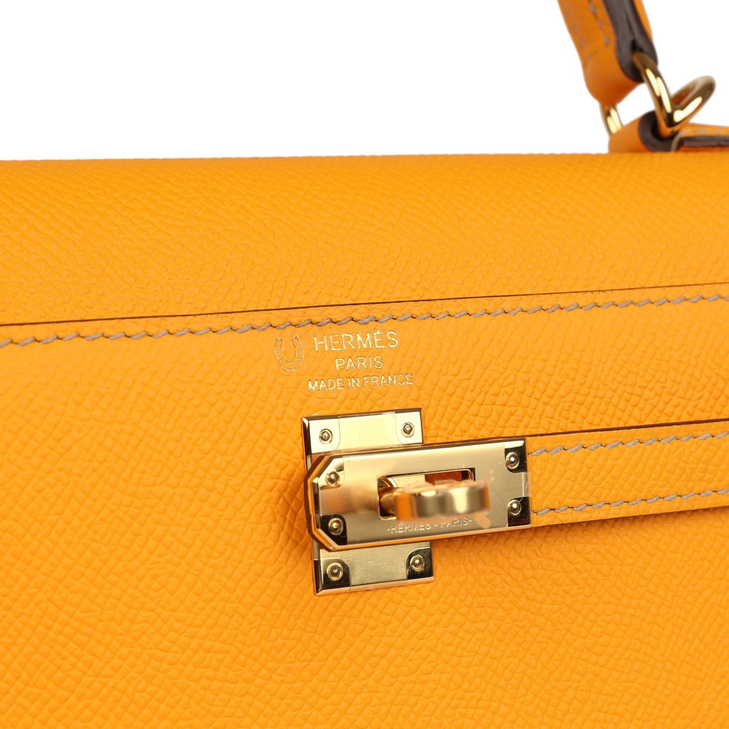 Hermes Special Order (HSS) Kelly Sellier 25 Jaune D'Or Verso Epsom Gold Hardware - view 7
